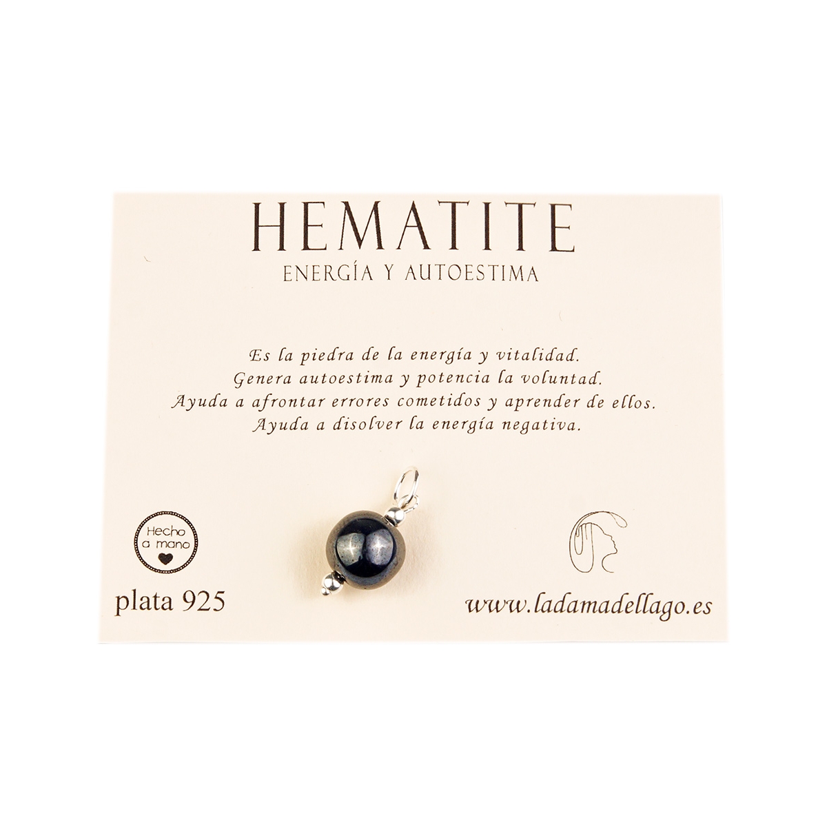 colgante mineral hematite 10 mm