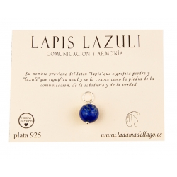 Colgante lapis lazuli 10 mm engarzado en plata de ley