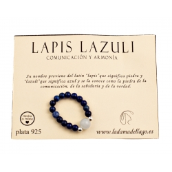 Anillo elástico de Lapis lázuli para la comunicación y la Armonía