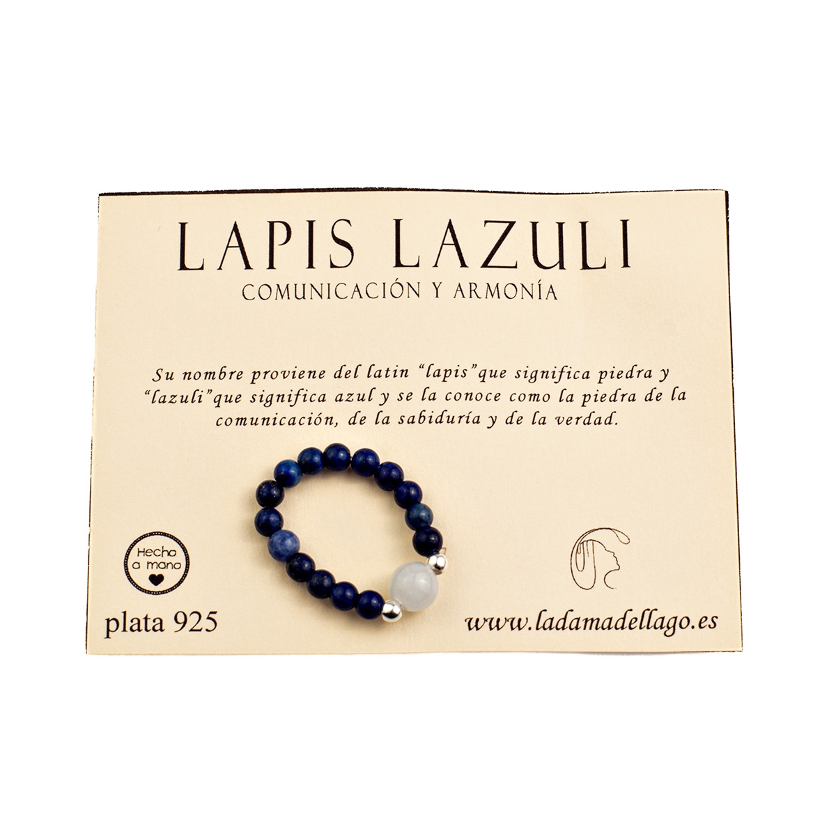 Anillo elástico de Lapis lázuli para la comunicación y la Armonía