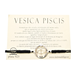 Pulsera Vesica Piscis ajustable en Plata de ley 925